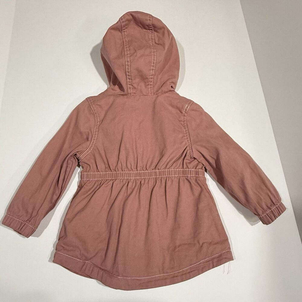 Tahari Pink Cotton Kids Girls Jacket Coat Hood Size 24 Months rhinestone buttons - Picture 2 of 16